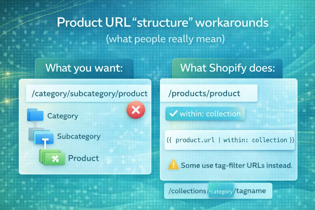 Product URL structure workarounds