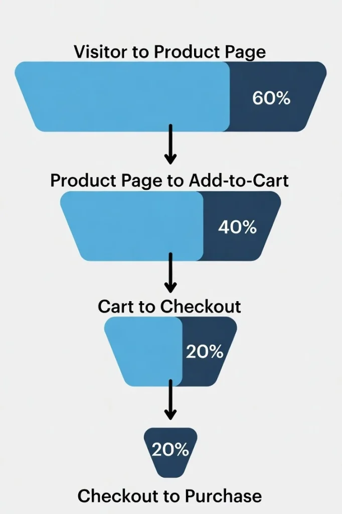 Shopify Conversion Funnel and Drop Off Points