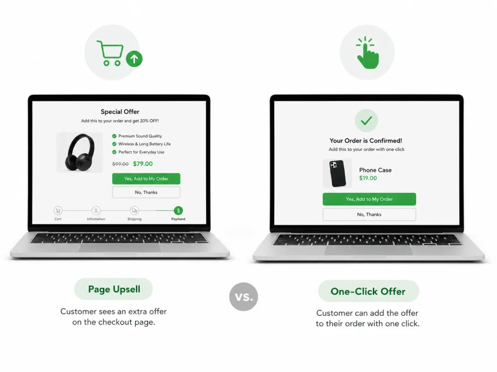clickfunnels 2.0 cart funnel one-click upsell order button automatic charge